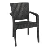 Komplet ngrënie Icon-Halcyon pakoworld set 3 copë PP gri e errët 80x80x74,5cm