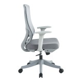 Karrige zyre Litulo pakoworld me pëlhurë rrjetë në nuancë gri 51x50.5x98/106cm