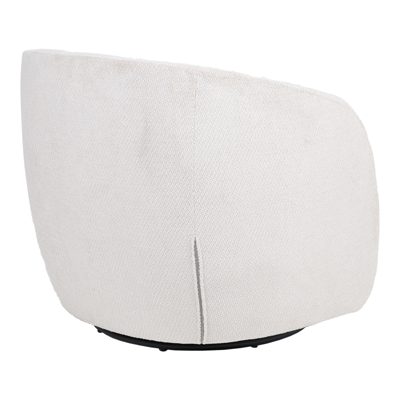 Fotel rrotullues Barrelo pakoworld me pëlhurë krem 77x72x69cm