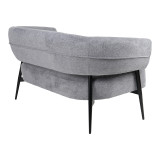 Divan Luvina pakoworld 2-vendësh pëlhurë gri me këmbë metalike të zeza 145x71x73cm