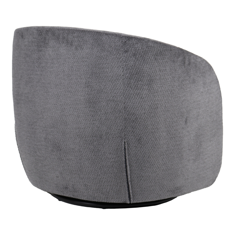 Fotel Barrelo pakoworld rrotullues pëlhurë antracit 77x72x69cm