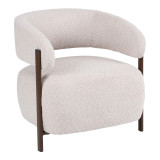Fotel Melita pakoworld bukle bezhë me këmbë metalike kafe 68.5x65x69cm