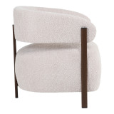 Fotel Melita pakoworld bukle bezhë me këmbë metalike kafe 68.5x65x69cm