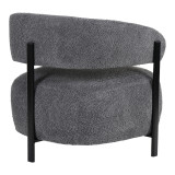 Fotel Melita pakoworld boucle gri me këmbë metalike të zezë 68.5x65x69cm