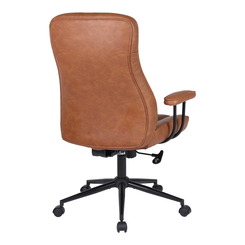 Karrige zyre menaxheri Philareti pakoworld PU kafe 74x71.5x108-118cm