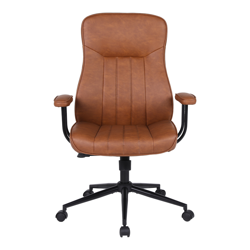Karrige zyre menaxheri Philareti pakoworld PU kafe 74x71.5x108-118cm