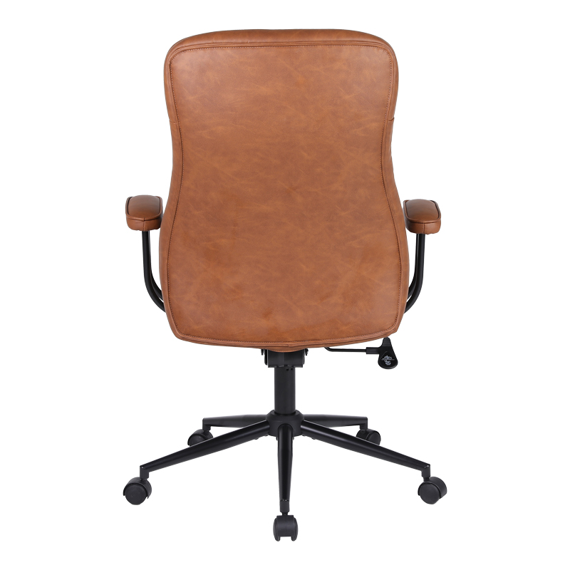 Karrige zyre menaxheri Philareti pakoworld PU kafe 74x71.5x108-118cm