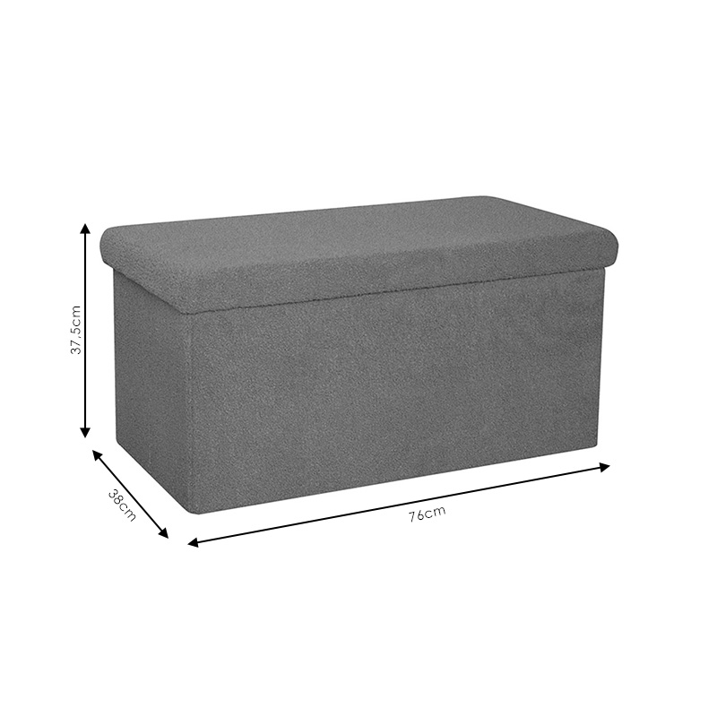 Stol-bagazh Forward pakoworld pëlhurë bouclé antracit 76x38x38cm