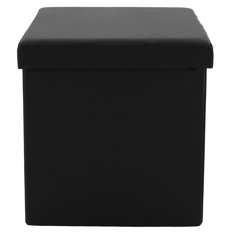 Stol-arkë Crystal pakoworld PU i zi 38x38x38cm