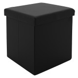 Stol-arkë Crystal pakoworld PU i zi 38x38x38cm