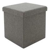 Stol-arkë Crystal pakoworld pëlhurë gri 38x38x38cm