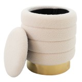 Stol-arkë Dazzle pakoworld boucle krem-e artë D36x44cm