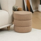 Stol pouf Kioto pakoworld pëlhurë teddy kafe D40x40cm