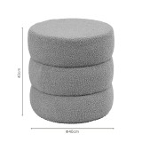 Stol pouf Kioto pakoworld pëlhurë teddy kafe D40x40cm