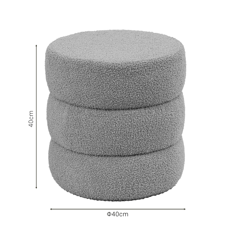 Stol pouf Kioto pakoworld pëlhurë teddy kafe D40x40cm