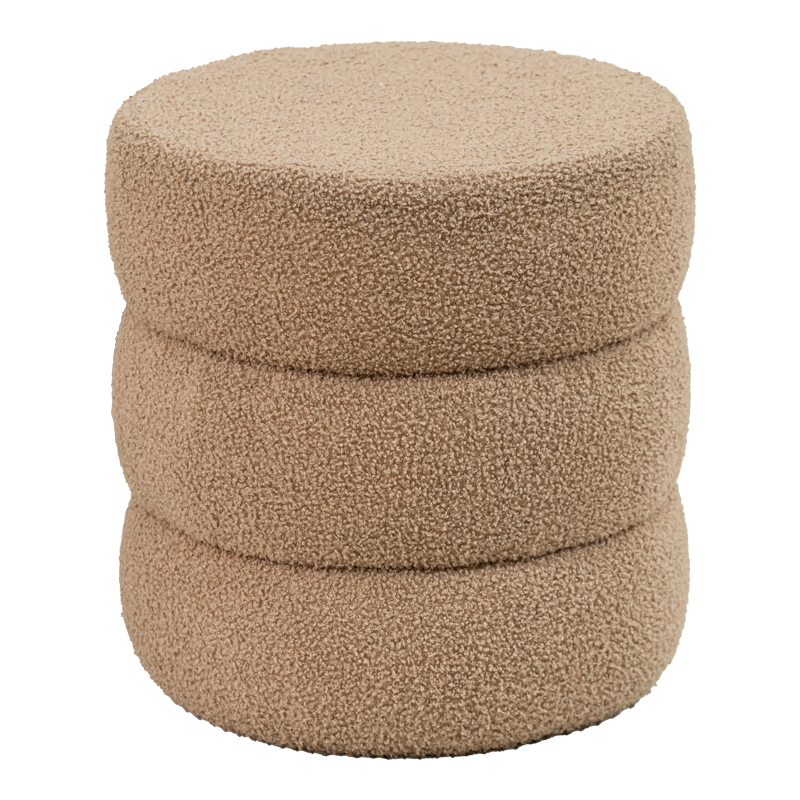 Stol pouf Kioto pakoworld pëlhurë teddy kafe D40x40cm