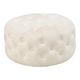 Stol pouf Ferdia pakoworld kadife krem D59x28.5cm