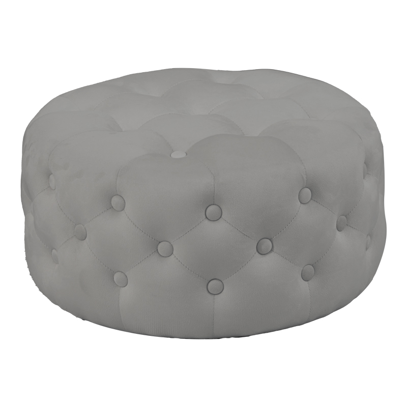 Puf Ferdia pakoworld kadife gri D59x28.5cm