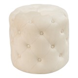 Puf Seval pakoworld kadife krem D49x47cm