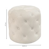 Puf Seval pakoworld kadife krem D49x47cm