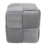 Otoman Jisko pakoworld kadife gri 38x38x40cm