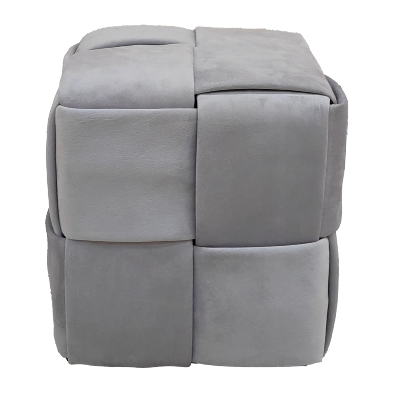 Otoman Jisko pakoworld kadife gri 38x38x40cm