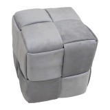 Otoman Jisko pakoworld kadife gri 38x38x40cm