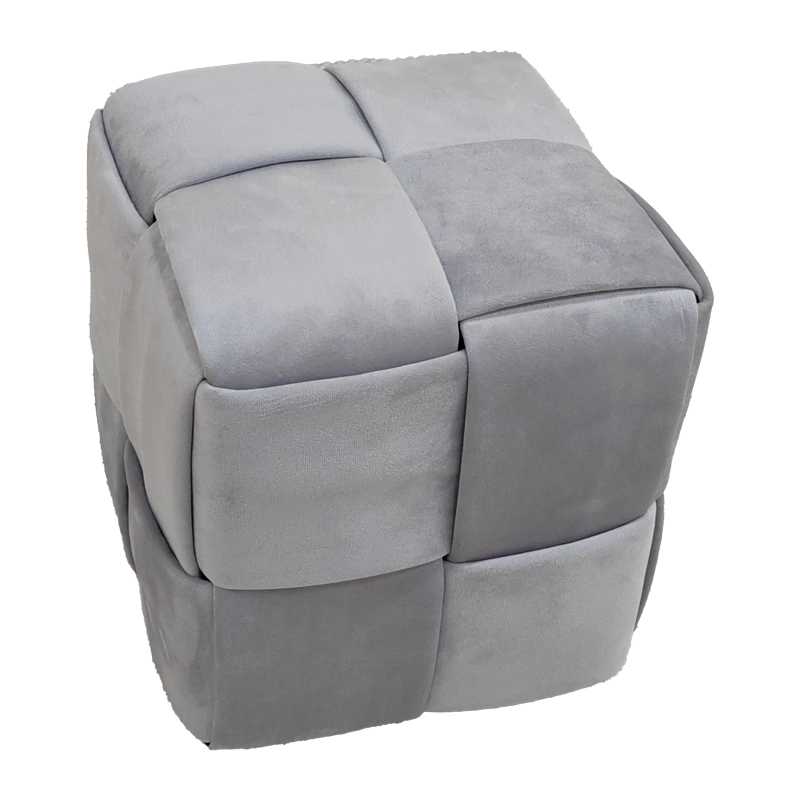 Otoman Jisko pakoworld kadife gri 38x38x40cm