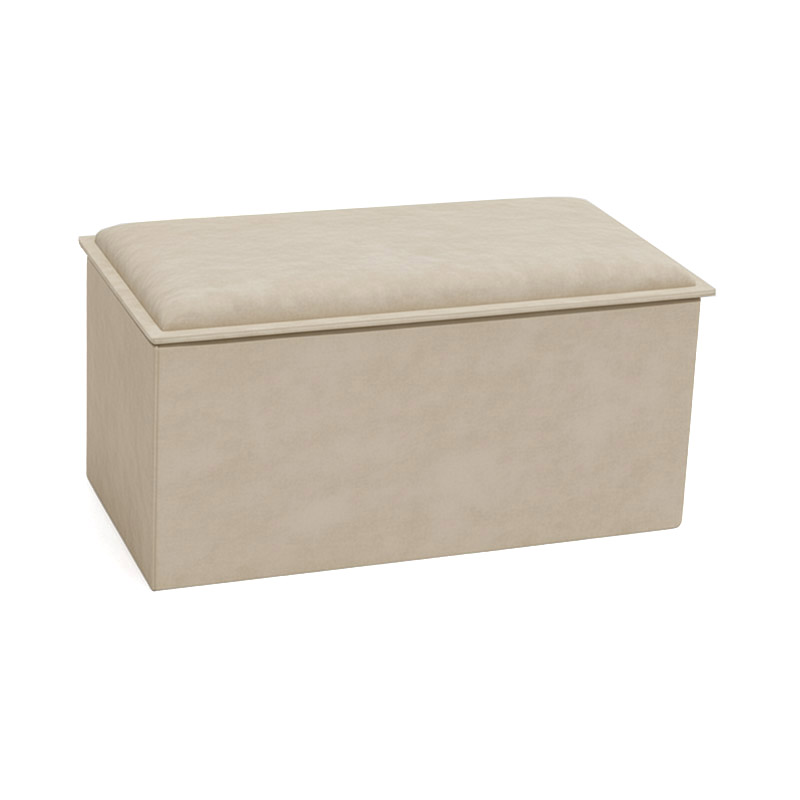Stol-arkë Koper pakoworld prej kadifeje në nuancë bezhë 76x38x38cm