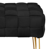 Stol kadifeje Wenzo pakoworld në nuancë të zezë 82x43x46cm