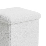 Stol-arkë Crystal pakoworld pëlhurë bouclé në nuancë fildishi 38x38x38cm