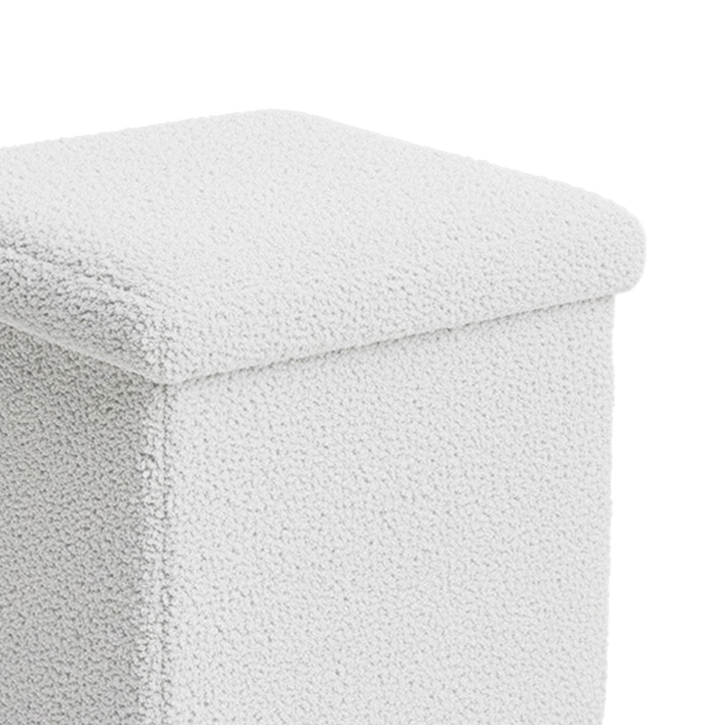 Stol-arkë Crystal pakoworld pëlhurë bouclé në nuancë fildishi 38x38x38cm