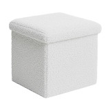 Stol-arkë Crystal pakoworld pëlhurë bouclé në nuancë fildishi 38x38x38cm