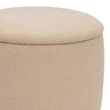Stol-arkë Roundy pakoworld me pëlhurë boucle në nuancë bezhë Φ55x41.5cm