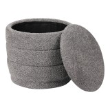 Stol-arkë Bettia pakoworld pëlhurë teddy gri D41x38.5cm
