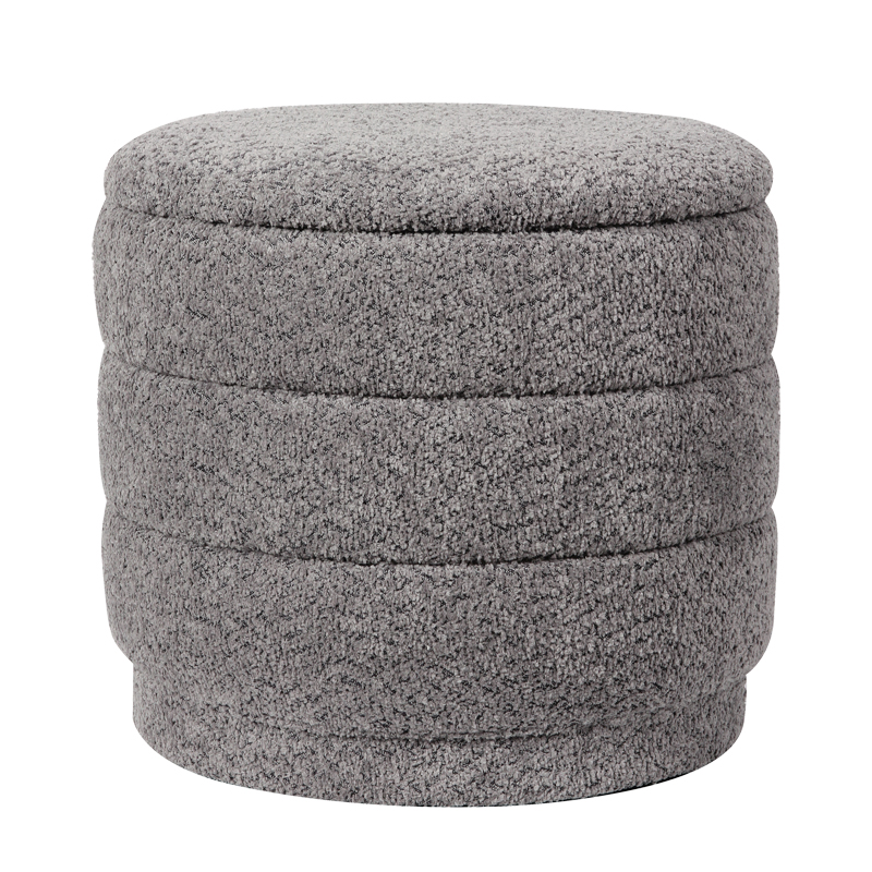 Stol-arkë Bettia pakoworld pëlhurë teddy gri D41x38.5cm
