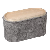 Stol-arkë Trebia pakoworld pëlhurë gri 76x38x38cm