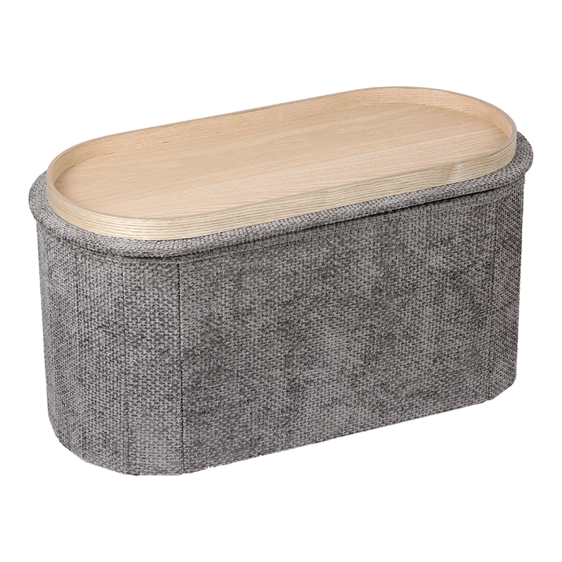 Stol-arkë Trebia pakoworld pëlhurë gri 76x38x38cm