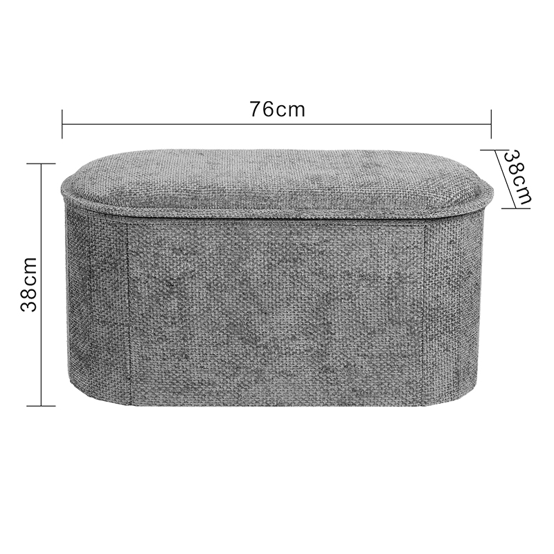 Stol-arkë Trebia pakoworld pëlhurë gri 76x38x38cm