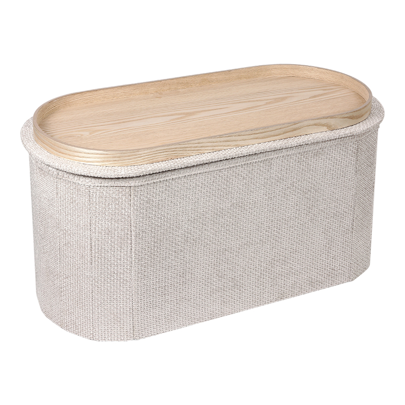 Stol-arkë Trebia pakoworld pëlhurë krem 76x38x38cm