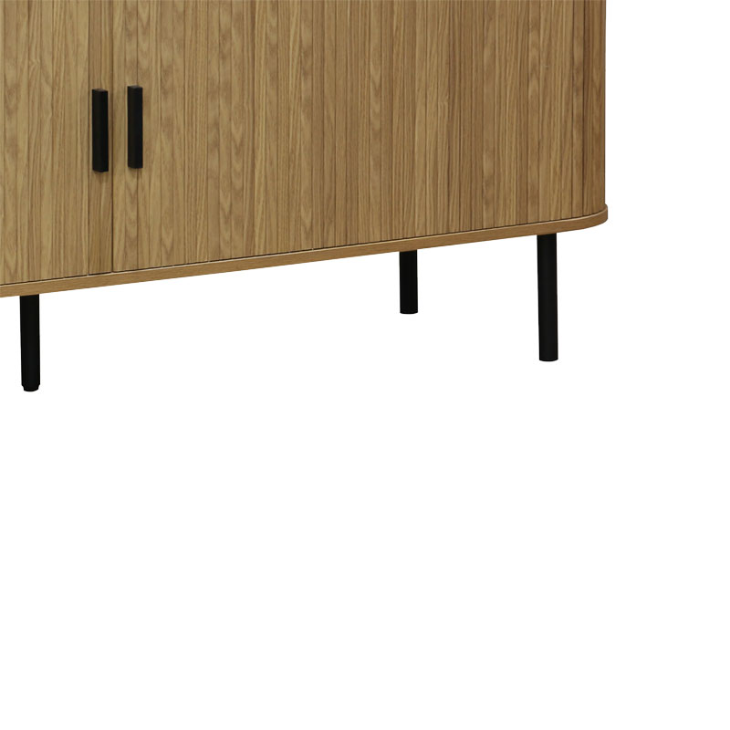 Stendë TV Scandi pakoworld MDF ngjyrë natyrale me këmbë metalike të zeza 150x45x57.5cm