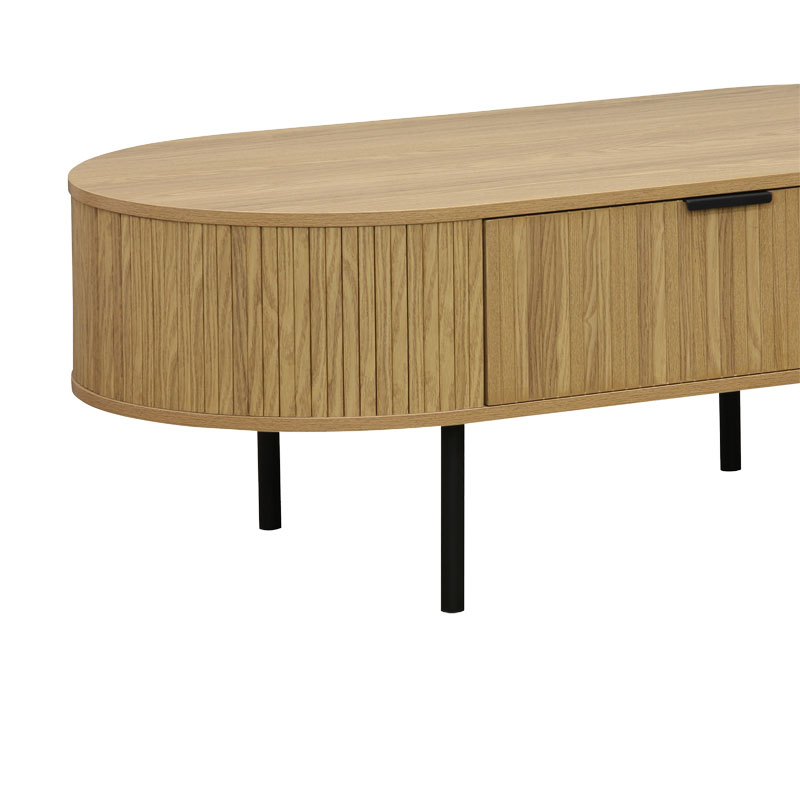 Tavolinë kafeje Scandi pakoworld MDF natyrale me këmbë metalike 118x60x44cm