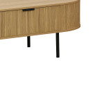 Tavolinë kafeje Scandi pakoworld MDF natyrale me këmbë metalike 118x60x44cm