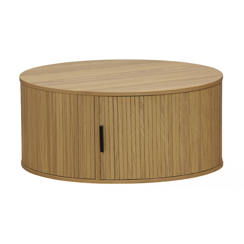 Tavolinë kafeje Scandi pakoworld MDF në nuancë natyrale D80x35.5cm