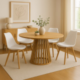 Tavolinë ngrënieje Domonic pakoworld natyrale D120x75cm