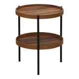 Tavolinë anësore Portogie pakoworld mdf arrë - metal i zi D40x50cm