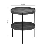 Tavolinë anësore Portogie pakoworld mdf arrë - metal i zi D40x50cm