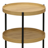 Tavolinë anësore Portogie pakoworld mdf natyrale - metal i zi D40x50cm