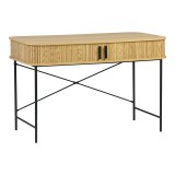 Tavolinë pune Scandi pakoworld MDF/Metal në ngjyrë natyrale me këmbë metalike të zeza 120x60x76.5cm
