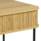 Tavolinë pune Scandi pakoworld MDF/Metal në ngjyrë natyrale me këmbë metalike të zeza 120x60x76.5cm
